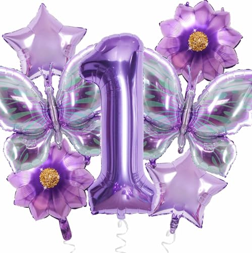 Schmetterlinge Deko 1. Geburtstag, Zahlen 1. Folienballon Schmetterling Folien Luftballons Lila Ballon Geburtstagsdeko für Mädchen 1 Jahre Geburtstag Deko Schmetterlinge Deko 1. Geburtstag, Zahlen 1. Folienballon Schmetterling Folien Luftballons Lila Ballon Geburtstagsdeko für Mädchen 1 Jahre Geburtstag Deko von tarumedo