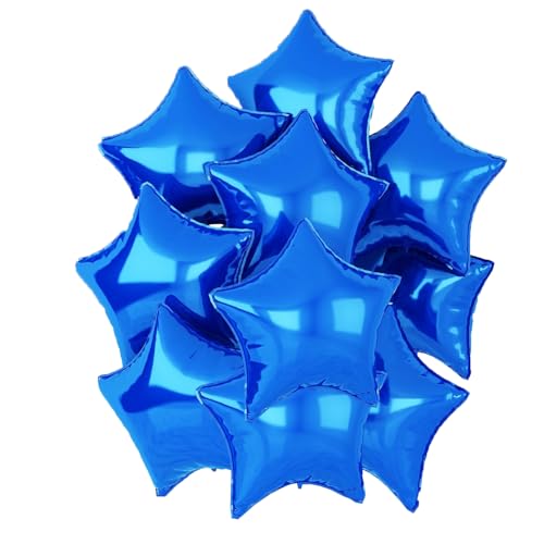 Stern Folienballons Creme, 10 Stück 18 Zoll Beige Stern Folien Luftballons Sternluftballons Heliumballon Star Ballons für Geburtstag Babyparty Hochzeit Verlobung Dekorationen (blau) von tarumedo