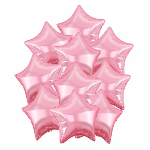 Stern Folienballons Rosa, 10 Stück 18 Zoll Pearl Pink Stern Folien Luftballons Sternluftballons Heliumballon Star Ballons für Geburtstag Babyparty Hochzeit Verlobung Dekorationen von tarumedo