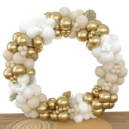Weiß Gold Luftballon Girlande, 156 Stück Weißsand Gold Ballon Bogen Balloon Girland Beige für Boho Hochzeit Geburtstag Babyparty Verlobung Party Dekoration Weiß Gold Luftballon Girlande, 156 Stück Weißsand Gold Ballon Bogen Balloon Girland Beige für Boho Hochzeit Geburtstag Babyparty Verlobung Party Dekoration von tarumedo