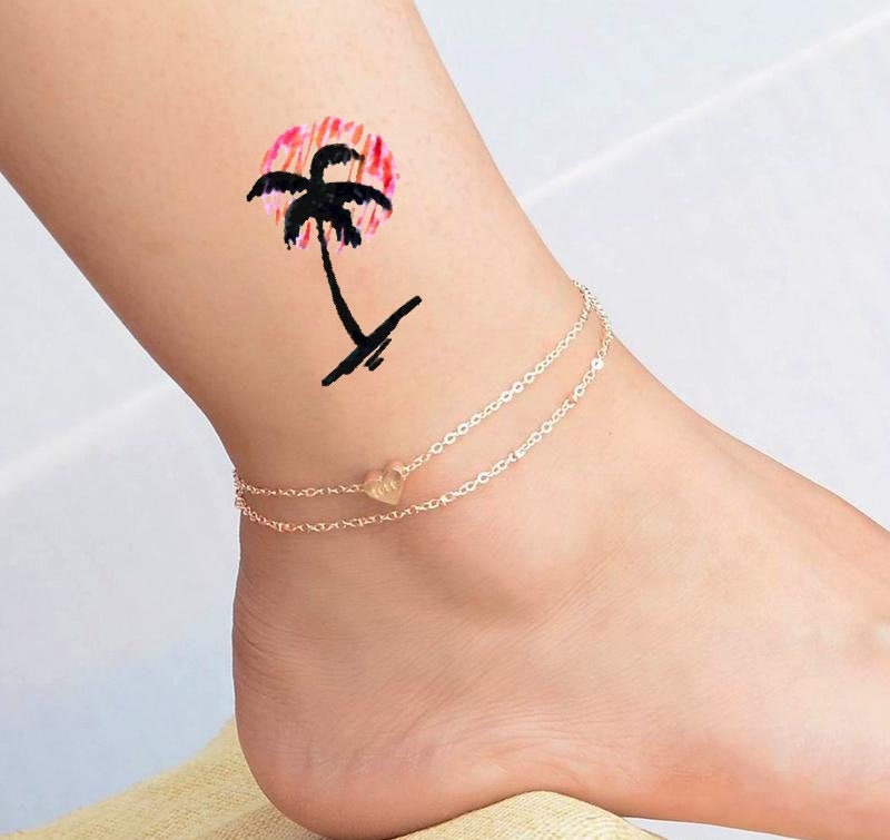 Mini Temporäres Tattoo/Palme Color Schönes Mini Temporäres Tattoo/Palme Color Schönes von tattooprint