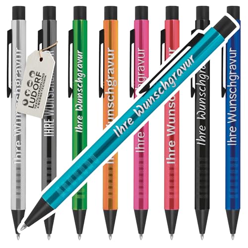 #teamludorf Kugelschreiber Set - 100 Stk. bunt gemischt - individuell gravierte Werbekugelschreiber - personalisierte Werbeartikel für Firmen, Veranstaltungen & Geschäftspartner von #teamludorf