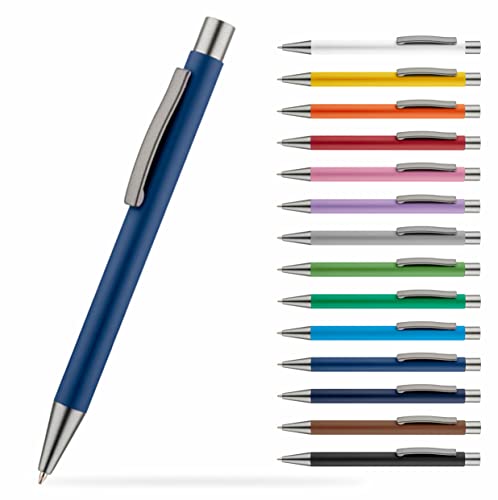 #teamludorf OMEGA Metall Kugelschreiber mit gummierter Oberfläche - Stift in 14 Farben erhältlich - hochwertig und stabil (Blau, 25) von #teamludorf