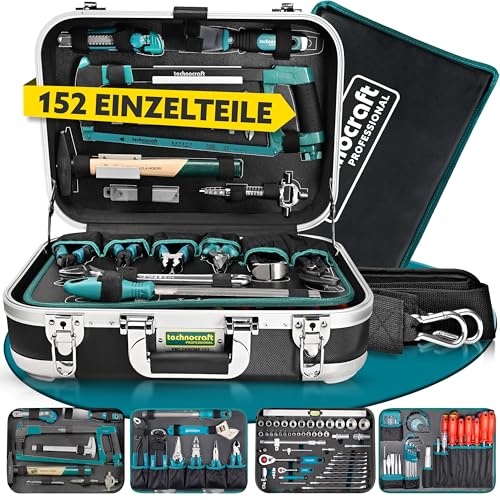 technocraft ABS Werkzeugkoffer Pro Chrome 152-teilig - Premium Werkzeug Set inkl. Schraubendreher, Zangen, Bits, Tragegurt, Kniekissen uvm. - 13,6kg | Schweizer Marke technocraft ABS Werkzeugkoffer Pro Chrome 152-teilig - Premium Werkzeug Set inkl. Schraubendreher, Zangen, Bits, Tragegurt, Kniekissen uvm. - 13,6kg | Schweizer Marke von technocraft