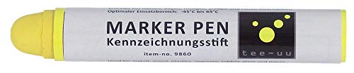 tee-uu MARKER PEN Kennzeichnungsstifte (14cm Länge x 2cm Durchmesser) (gelb) von tee-uu