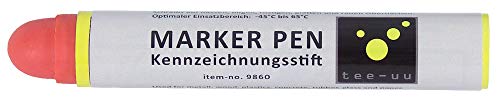 tee-uu MARKER PEN Kennzeichnungsstifte (14cm Länge x 2cm Durchmesser) (rot) von tee-uu