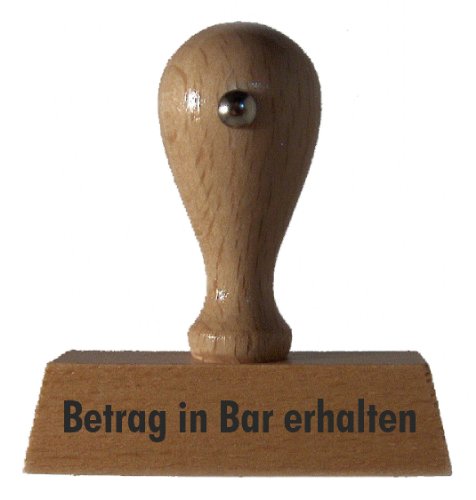 Holzstempel Betrag in Bar erhalten von teemando