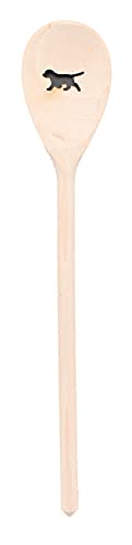 teemando®, Kochlöffel aus Holz mit Motiv Hund, extra stabil, Naturprodukt: handgefertigt, unbehandelt, Rührlöffel aus Buche, oval 30 cm, das besondere Geschenk von Teemando