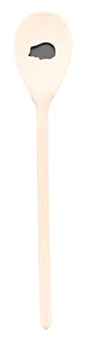 teemando®, Kochlöffel aus Holz mit Motiv Igel, extra stabil, Naturprodukt: handgefertigt, unbehandelt, Rührlöffel aus Buche, oval 30 cm, das besondere Geschenk von teemando