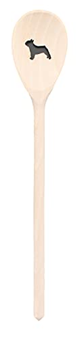 teemando®, Kochlöffel aus Holz mit Motiv Mops, extra stabil, Naturprodukt: handgefertigt, unbehandelt, Rührlöffel aus Buche, oval 30 cm, das besondere Geschenk von Teemando