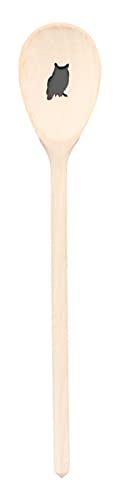 teemando, Kochlöffel aus Holz mit Motiv Eule, extra stabil, Naturprodukt: handgefertigt, unbehandelt, Rührlöffel aus Buche, oval 30 cm, das besondere Geschenk von teemando