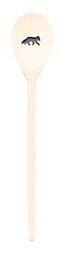 teemando, Kochlöffel aus Holz mit Motiv Fuchs, extra stabil, Naturprodukt: handgefertigt, unbehandelt, Rührlöffel aus Buche, oval 30 cm, das besondere Geschenk von teemando