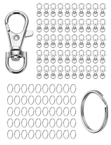 Kettenverschluss, 100 Stück Armband Verschluss mit 200 Biegeringe, Ketten Verschlüsse, Verschlüsse für Schmuckherstellung (Silber） von teeppo