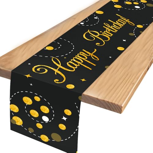 Tischläufer Geburtstag, Bunt GeburtstagsdekoTischdecke, Happy Birthday Tischläufer zum Geburtstag, Geeignet für die Kinder Geburtstags Party Deko von Jungen und Mädchen (180 x 35cm) von teikart