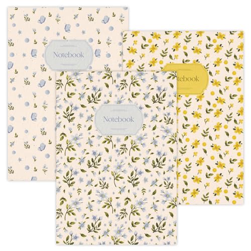 3er-Set Notizhefte DIN A5 | Florale Muster | 64 Seiten 80g/m² Papier | Notizen, Journaling, Skizzen, kreative Ideen 3er-Set Notizhefte DIN A5 | Florale Muster | 64 Seiten 80g/m² Papier | Notizen, Journaling, Skizzen, kreative Ideen von temonto