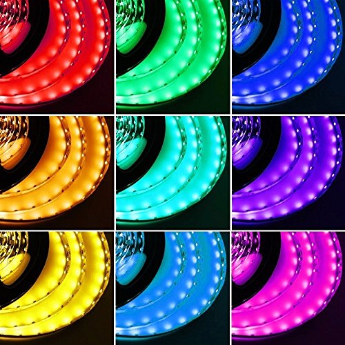 tempo di saldi Mehrfarbige LED-Streifen mit Fernbedienung, Spule, selbstklebend, 5 Meter, 300 LEDs von tempo di saldi