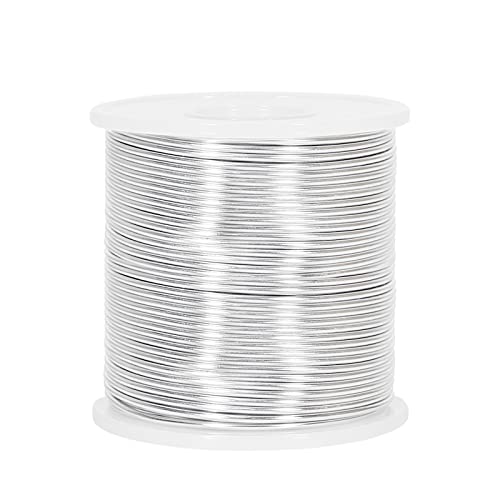 1,5 mm Aluminium-Basteldraht für die Schmuckherstellung, 50m biegbarer Metalldraht für Modellieren, Basteln, Modellieren und Verpacken (Silber) von Tenn Well