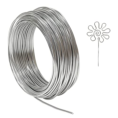 Tenn Well Basteldrah 2mm, 31M Dicker Draht Biegsamer Draht zum Basteln Schmuckherstellung Bindedraht Modellierdraht DIY-Skulpturen, Bonsai-Bäume (Silber) von Tenn Well