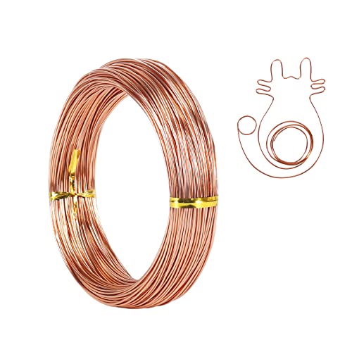 Tenn Well Basteldrah 1mm, 51M Draht Biegsamer Aluminiumdraht zum Basteln Schmuckherstellung Bindedraht Modellierdraht DIY-Skulpturen, Bonsai-Bäume (Kupfer) von Tenn Well