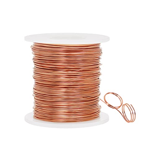 Tenn Well 20 Gauge 0,8 mm Aluminium-Basteldraht für die Schmuckherstellung, 100M biegsamer Metalldraht zum Modellieren, Basteln, Modellieren und Umwickeln (Kupfer) von Tenn Well