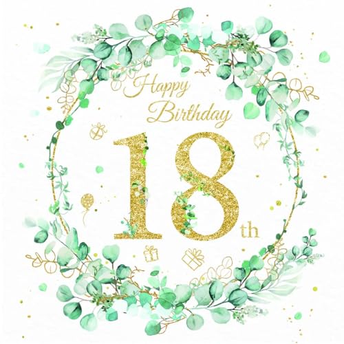 40 Stück Servietten 18 Geburtstag - Deko 18. Geburtstag Junge/Mädchen, Servietten Eukalyptus Grün für Feiern Party Jubiläum 40 Stück Servietten 18 Geburtstag - Deko 18. Geburtstag Junge/Mädchen, Servietten Eukalyptus Grün für Feiern Party Jubiläum von teokyat