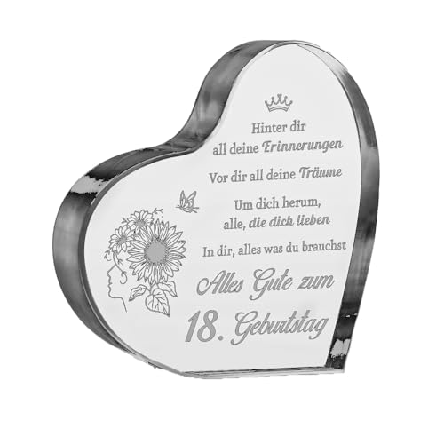 Geschenk 18 Geburtstag Mädchen - 18.jährige zum Coole Heart-Shaped Acrylic Gift, 18 Geburtstag Geschenk Für Mädchen Tochter Schwester Freundin Geschenk 18 Geburtstag Mädchen - 18.jährige zum Coole Heart-Shaped Acrylic Gift, 18 Geburtstag Geschenk Für Mädchen Tochter Schwester Freundin von teokyat