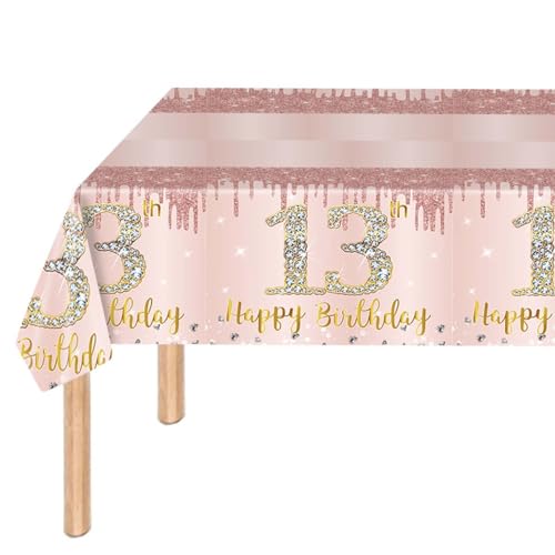 Tischdecke 13 Geburtstag Mädchen - Partydeko 137x274 cm Elegante, Tischdecken für 13 Geburtstagsparty Picknick, Jubiläum Premium Tafeldekoration Teenager Junge Frauen Hochwertige Geburtstagsd Tischdecke 13 Geburtstag Mädchen - Partydeko 137x274 cm Elegante, Tischdecken für 13 Geburtstagsparty Picknick, Jubiläum Premium Tafeldekoration Teenager Junge Frauen Hochwertige Geburtstagsd von teokyat