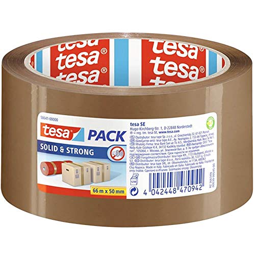 2x Tesa Klebeband Solid & Strong Paketklebeband 50mm x 66m havanna braun 2er Pack von tesa