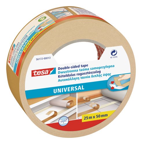 Klebeband tesa® doppelseitig Universal, 25m lang, 50mm breit von tesa