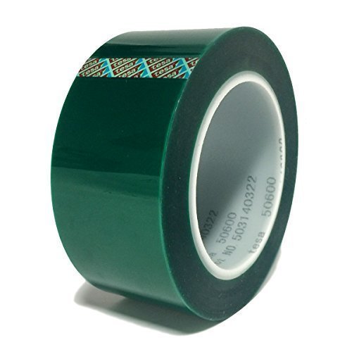Tesa 50600 Abdeck- und Spleißband, Polyester, 5,1 cm x 72 m, hohe Temperaturbeständigkeit und Silikonkleber, Grün von tesa