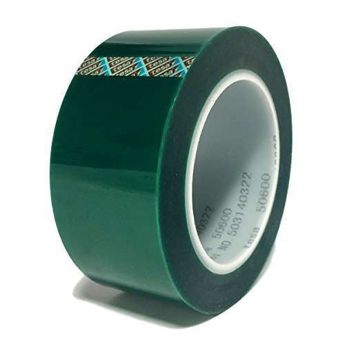 Tesa 50600 Abdeck- und Spleißband, Polyester, 5,1 cm x 66 m, hohe Temperaturbeständigkeit und Silikonkleber, Grün von tesa