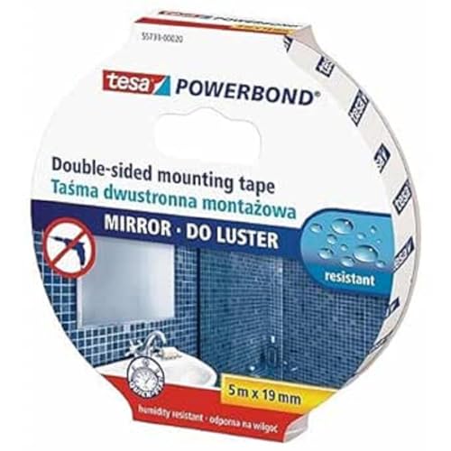 Tesa 55733-00020 Powerbond Spiegel-Klebeband, doppelseitig, von tesa