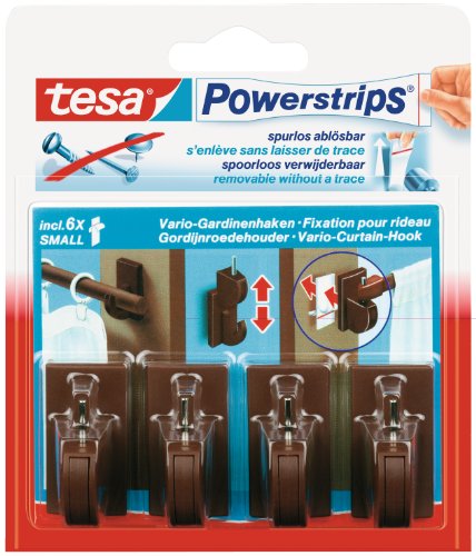 Tesa - 58047-00002-00 - Befestigung für Vorhänge, 6 Stück, Braun von tesa