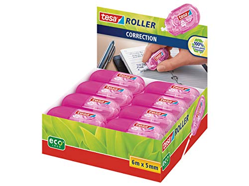 Tesa Mini Roller Correction ecoLogo (Pink 16er Pack) Display von tesa