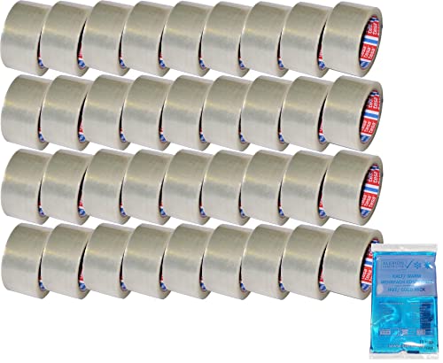 ██ tesa Paketklebeband 64014 Transparent - 36 Rollen Paketband (66m x50mm) - Packband tesaband Klebeband + Gratis Alerion Warm/Kalt-Kompresse von tesa