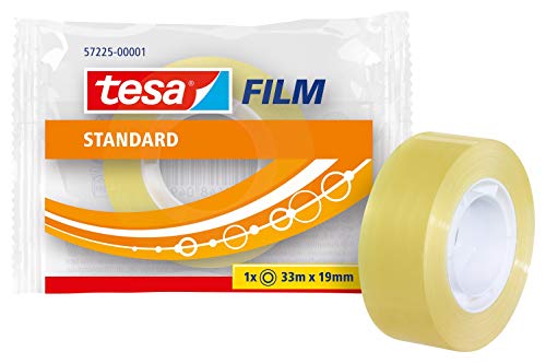 tesafilm standard - Transparentes Multifunktions-Klebeband für Heim- Schul- und Büroanwendungen - 33 m x 19 mm von tesa