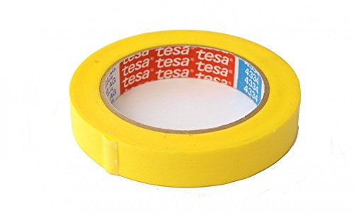 tesa 04334-00000-00 Kreppband Gelb (L x B) 50m x 19mm 1St, flaches Papier, Yellow, 3/4 in. x 55 yds von tesa