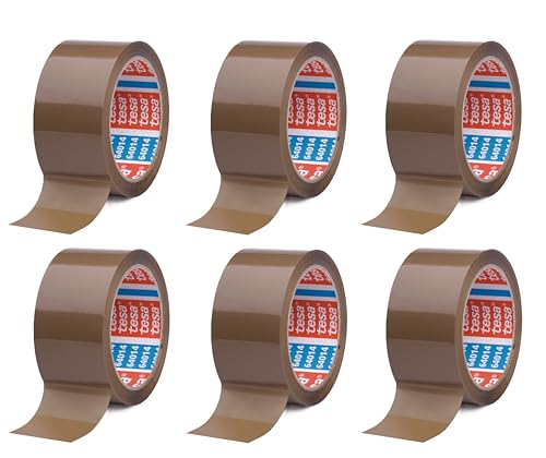 tesa 64014 Klebeband Paketklebeband Packband 66m x 50mm (6 Rollen, braun) von tesa