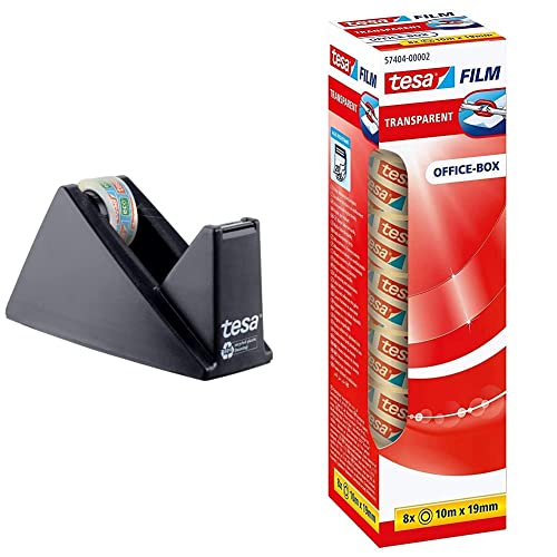 tesa Easy Cut Economy Klebebandabroller mit ecoLogo für Tische/Ökologischer Tischabroller für Klebefilm bis 10 m x 15 mm & film transparent - Transparentes Klebeband - 10 m x 19 mm - 8er Pack tesa Easy Cut Economy Klebebandabroller mit ecoLogo für Tische/Ökologischer Tischabroller für Klebefilm bis 10 m x 15 mm & film transparent - Transparentes Klebeband - 10 m x 19 mm - 8er Pack von tesa