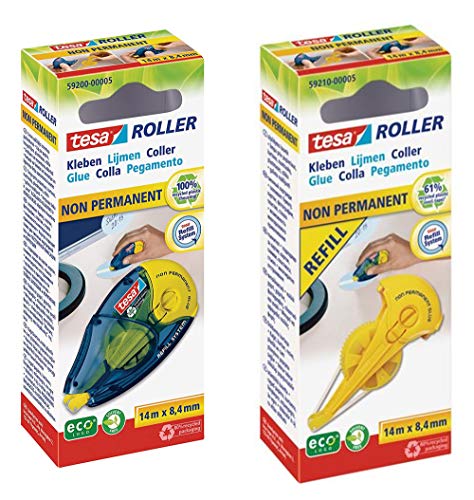tesa Kleberoller, Wieder ablösbares Kleben, nachfüllbar (Kleberoller, 1 Nachfüllpackung) von tesa