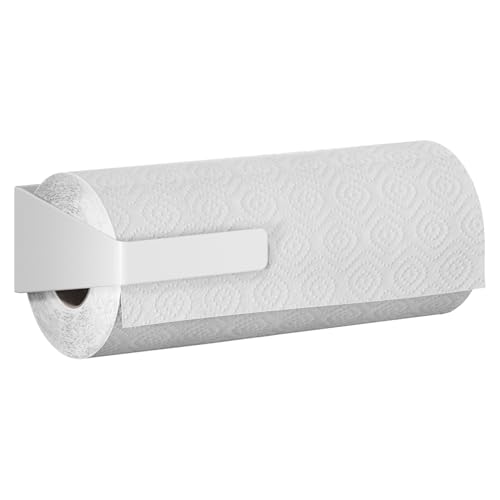 tesa Küchenrollenhalter – zum Kleben Papierrollenhalter für mehr Ordnung in der Küche - horizontale oder vertikale Montage - Küchenzubehör - mit Adapter, Wandmontage ohne Bohren - Weiß tesa Küchenrollenhalter – zum Kleben Papierrollenhalter für mehr Ordnung in der Küche - horizontale oder vertikale Montage - Küchenzubehör - mit Adapter, Wandmontage ohne Bohren - Weiß von tesa