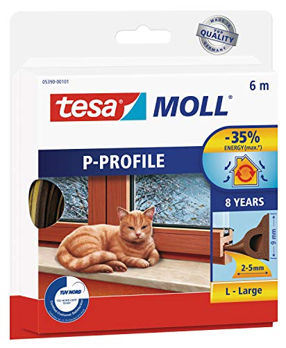 tesa Moll CLASSIC PProfil Gummidichtung, braun, 9 mm x 6 m von tesa
