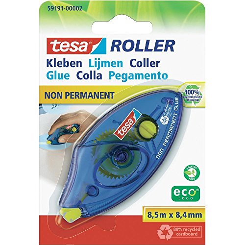 tesa Roller Kleben Non Permanent ecoLogo, Einwegroller, Blister 8,5m:8,4mm von tesa