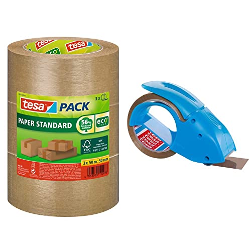 tesapack Papier Standard - Umweltschonendes Paketband aus Papier, Braun - 3x 50 m x 50 mm & pack Abroller Pack' n' Go - Ergonomischer, Inklusive 50 m x 48 mm Klebeband tesapack Papier Standard - Umweltschonendes Paketband aus Papier, Braun - 3x 50 m x 50 mm & pack Abroller Pack' n' Go - Ergonomischer, Inklusive 50 m x 48 mm Klebeband von tesa