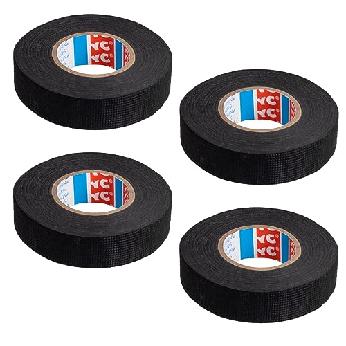 testyu 4 Stück KFZ Gewebeband, 19 mm x 15 m Kabelbaum Klebeban Schwarz Stoffklebeband, Auto Kabel Isolierband, Textil Klebeband für Autokabelbaum testyu 4 Stück KFZ Gewebeband, 19 mm x 15 m Kabelbaum Klebeban Schwarz Stoffklebeband, Auto Kabel Isolierband, Textil Klebeband für Autokabelbaum von testyu
