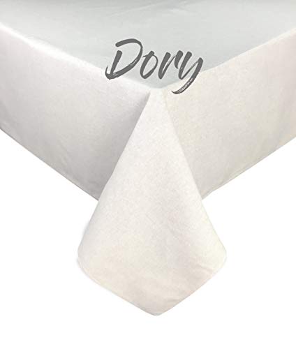 Tischdecke aus Schwerer Baumwolle Made in Italy – Uni Beige Ecru, Rechteckig, Waschbar – Elegant & Langlebig für Zuhause & Gastronomie – cm. 140x140 x4 Personen von tex family