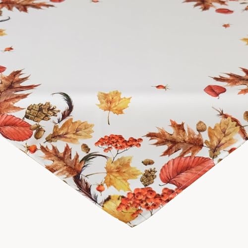 texpot Tischdecke 85 x 85 cm Herbst Blätter Creme Weiß Beige Bunt Bedruckt texpot Tischdecke 85 x 85 cm Herbst Blätter Creme Weiß Beige Bunt Bedruckt von texpot