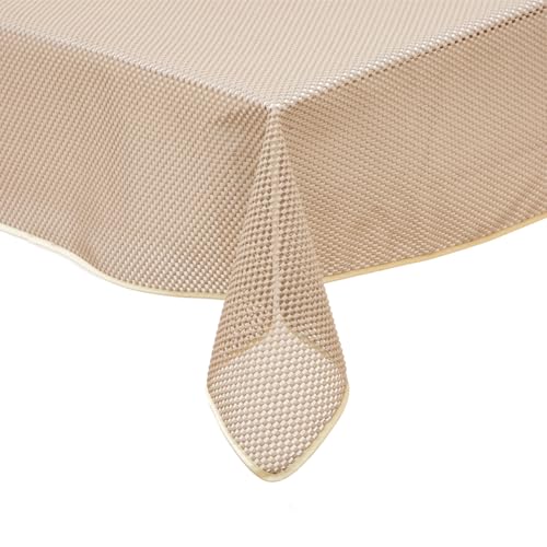 texpot Gartentischdecke 130 x 160 cm beige Karo wetterfest geschäumt rutschfest von texpot
