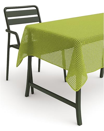 texpot Gartentischdecke 140 x 180 cm oval grün Karo wetterfest geschäumt rutschfest von texpot
