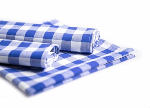 texpot Landhaus Serviette 30 x 30 cm Blau-weiß Kariert aus 100% Baumwolle im 20 mm Karo Bauernkaro von texpot